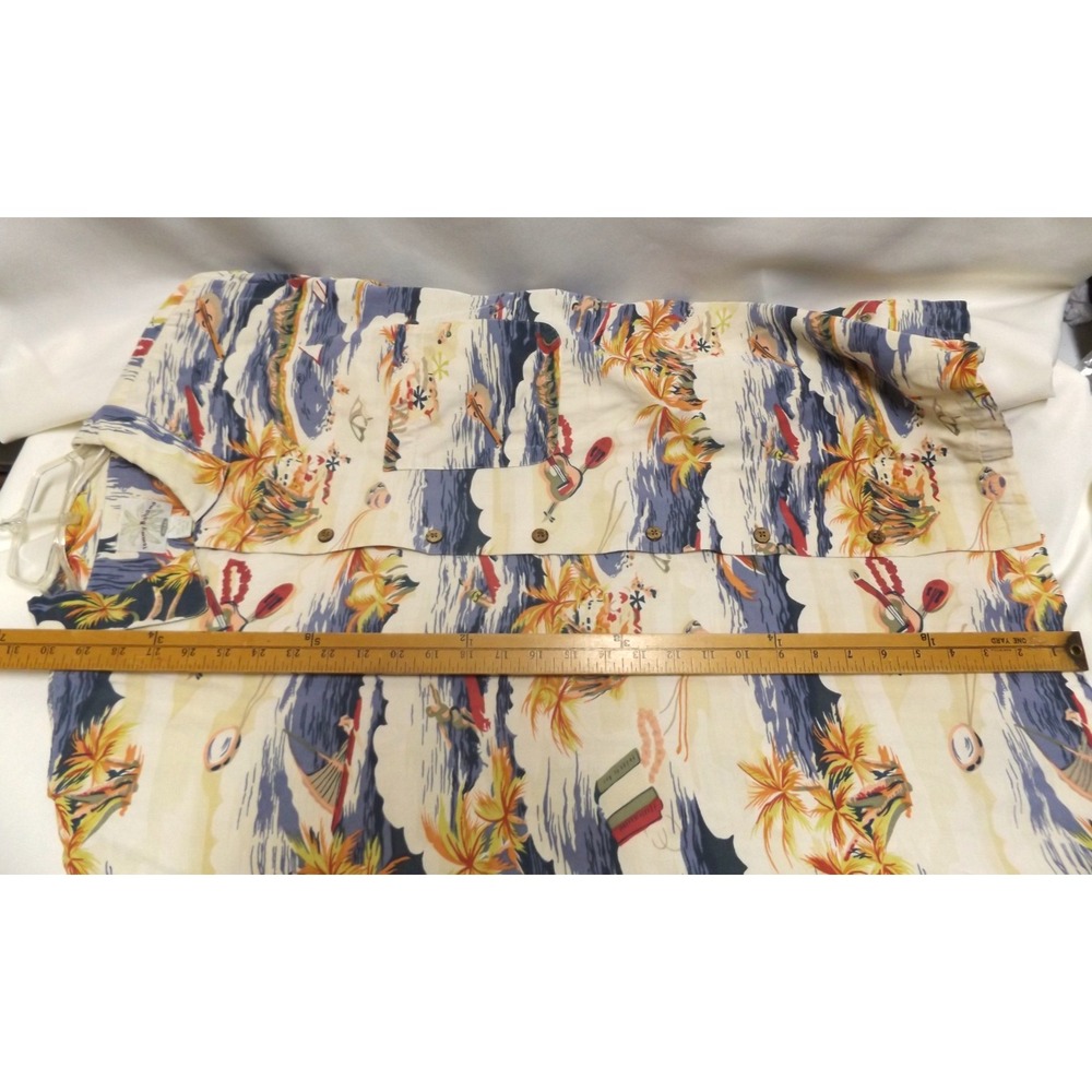Tommy Bahama Hawaiian Shirt, ALL OVER PRINT, 100% Silk Sz XL, pit to pit 24"‎ - Picture 6 of 7